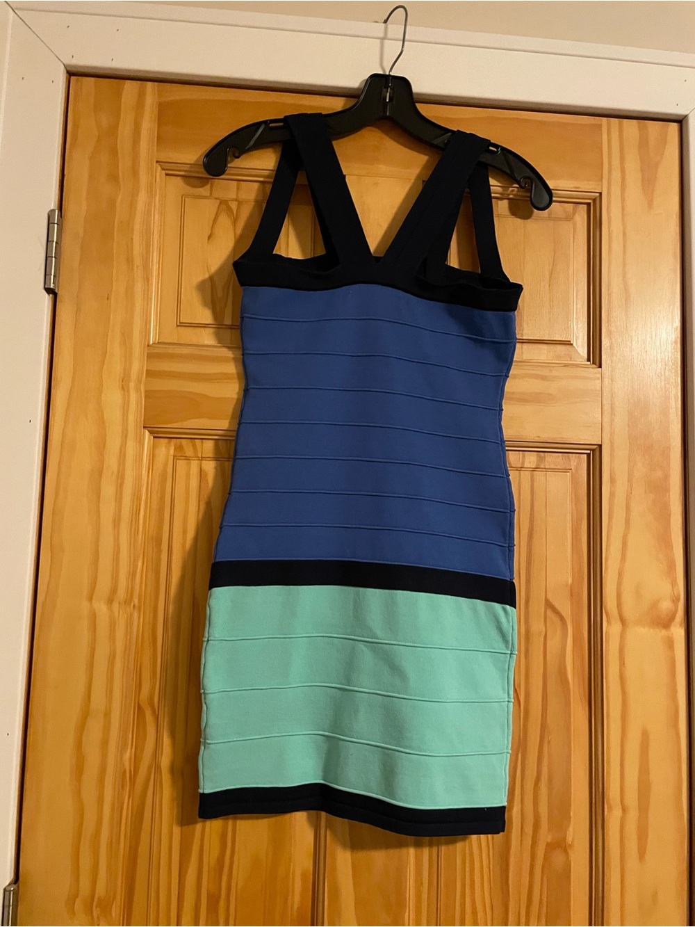 WOW couture Blue and Mint Blocked Bodycon Mini Dress